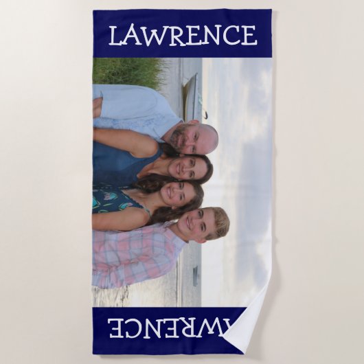 Aangepaste foto-badhanddoek - gepersonaliseerd ges strandlaken (Voorkant)