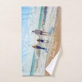 Aangepaste foto badhanddoeken met tekst bad handdoek (Handdoek)