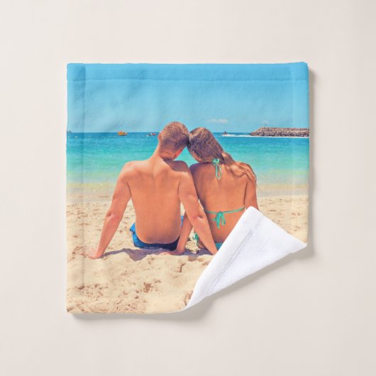 Aangepaste foto badhanddoeken uw foto's cadeau bad handdoek (Wasdoekje)