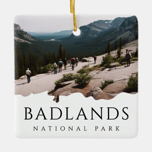 Aangepaste foto Badlands National Park Souvenir Keramisch Ornament (Voorkant)
