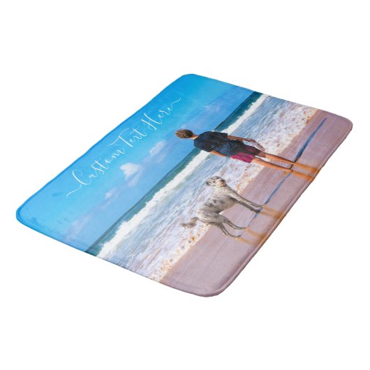 Aangepaste foto badmat Uw favoriete foto en tekst (Gekanteld)