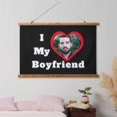 Aangepaste foto Bae I Love My Boyvriend Hangend Wandkleed (Slaapkamer)