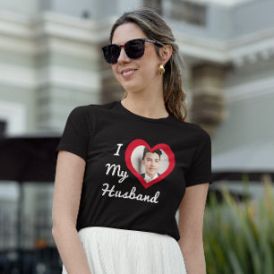 Aangepaste foto Bae I Love My Husband T-shirt