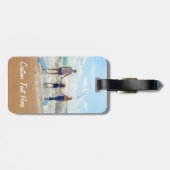 Aangepaste foto Bagagelabel met Jouw tekst naam (Achterkant horizontaal)