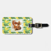 Aangepaste foto-banaanbladeren en fruitpatroon bagagelabel (Voorkant horizontaal)