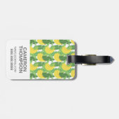 Aangepaste foto-banaanbladeren en fruitpatroon bagagelabel (Achterkant horizontaal)