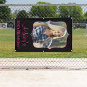 Aangepaste foto Banner Banner Roze zwart (Insitu)