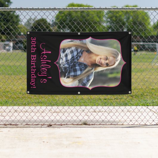 Aangepaste foto Banner Banner Roze zwart (Insitu)