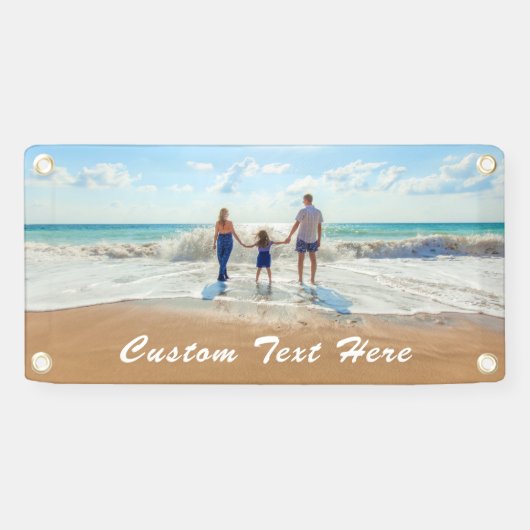 Aangepaste foto-banner met tekst gepersonaliseerd spandoek (Horizontaal)