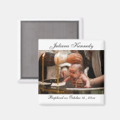 Aangepaste foto Baptism Datum Baby Foto Magneet (Voorkant / Achterkant)