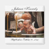 Aangepaste foto Baptism Datum Baby Foto Magneet (Voorkant)