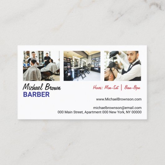 Aangepaste foto Barber Pole Visitekaartje (Achterkant)
