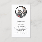 Aangepaste foto Barber Sketch Visitekaartje (Achterkant)