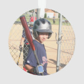 Aangepaste foto Baseball Eenvoudige Typografie Ornament (achterkant)