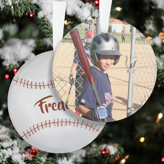 Aangepaste foto Baseball Eenvoudige Typografie Ornament