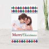 Aangepaste foto Bauble Pattern Feestdagen Kaart (Voorkant)