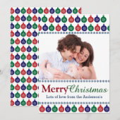 Aangepaste foto Bauble Pattern Feestdagenkaart (Voorkant / Achterkant)