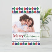 Aangepaste foto Bauble Pattern Feestdagenkaart (Staand voorkant)