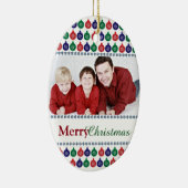 Aangepaste foto Bauble Pattern Keramisch Ornament (Rechts)