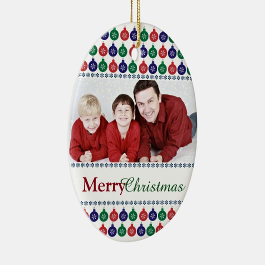 Aangepaste foto Bauble Pattern Keramisch Ornament (Rechts)