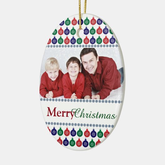 Aangepaste foto Bauble Pattern Keramisch Ornament (Links)