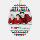Aangepaste foto Bauble Pattern Keramisch Ornament (Voorkant)