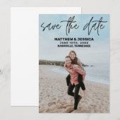 Aangepaste foto Beach Save the Date (Voorkant / Achterkant)
