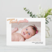Aangepaste foto bedankt. Gepersonaliseerde geboort Aankondiging (Staand voorkant)