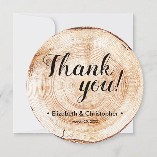 Aangepaste foto Bedankt Rustic Wedding Kaart (Voorkant)