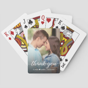 Aangepaste foto Bedankt Script Wedding Favoriet Pokerkaarten