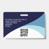 Aangepaste foto bedrijf naam werknemer blauwe QR-c Badge (Achterkant)