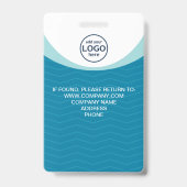 Aangepaste foto bedrijf QR-code werknemer Blauw Badge (Achterkant)