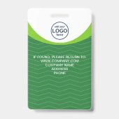 Aangepaste foto bedrijfs QR-code werknemer groen Badge (Achterkant)