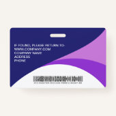 Aangepaste foto Bedrijfsmedewerker Barcode Paarse Badge (Achterkant)