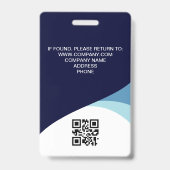 Aangepaste Foto Bedrijfsmedewerker QR Code Blauw Badge (Achterkant)