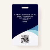 Aangepaste Foto Bedrijfsmedewerker QR Code Blauw Badge (Achterkant)