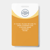 Aangepaste Foto Bedrijfsmedewerker QR Code Geel Badge (Achterkant)