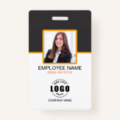 Aangepaste Foto Bedrijfsmedewerker QR Code Grijs G Badge (Voorkant)