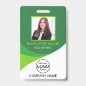 Aangepaste foto bedrijfsmedewerker QR-code groen Badge (Voorzijde)