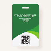 Aangepaste Foto Bedrijfsmedewerker QR Code Groen Badge (Achterkant)