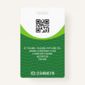 Aangepaste Foto Bedrijfsmedewerker QR Code Groen Badge (Achterkant)