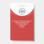 Aangepaste Foto Bedrijfsmedewerker QR Code Rood Badge (Achterkant)