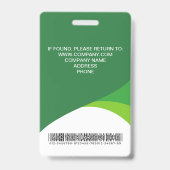 Aangepaste foto bedrijfsnaam labels Groen Badge (Back)