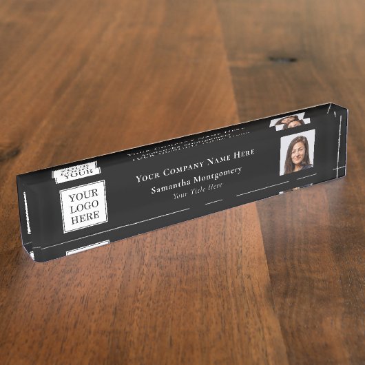 Aangepaste foto Bedrijfsnaam Logo Naambordje (Zijkant)