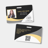 Aangepaste foto bedrijfsnaam van werknemers badge (Voor- en achterkant)