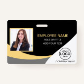 Aangepaste foto bedrijfsnaam van werknemers badge (Voorkant)