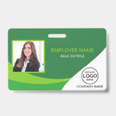 Aangepaste foto Bedrijfsnaam Werknemersnaam QR-cod Badge (Voorzijde)