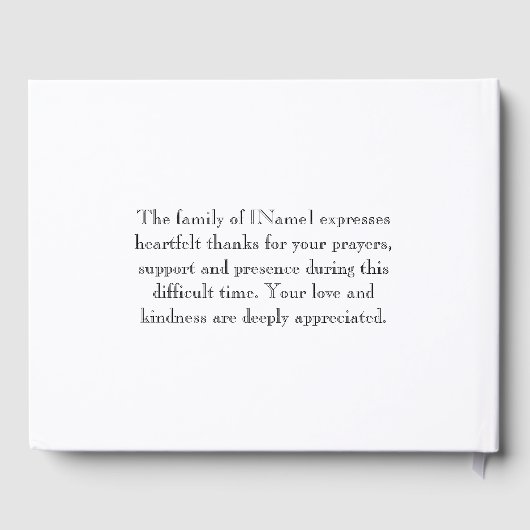 Aangepaste foto begrafenis gastenboek - in liefdev (Achterkant)