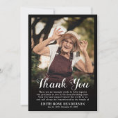 Aangepaste foto begrafenis | Sympathy Black Bedankkaart (Voorkant)