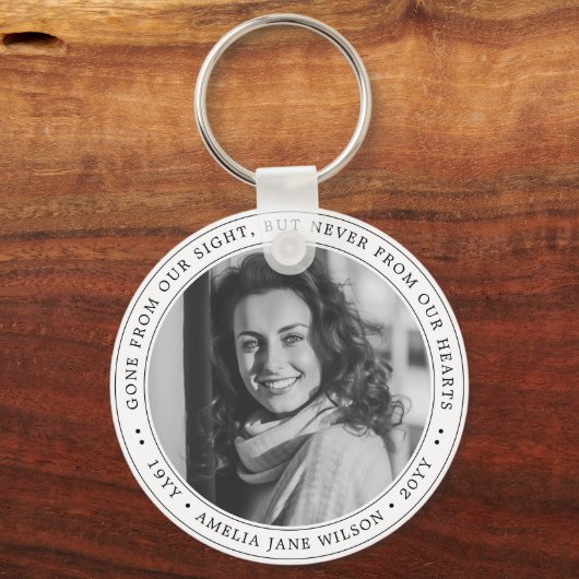 Aangepaste foto begrafenismonument in liefdevolle  sleutelhanger (Voorkant)